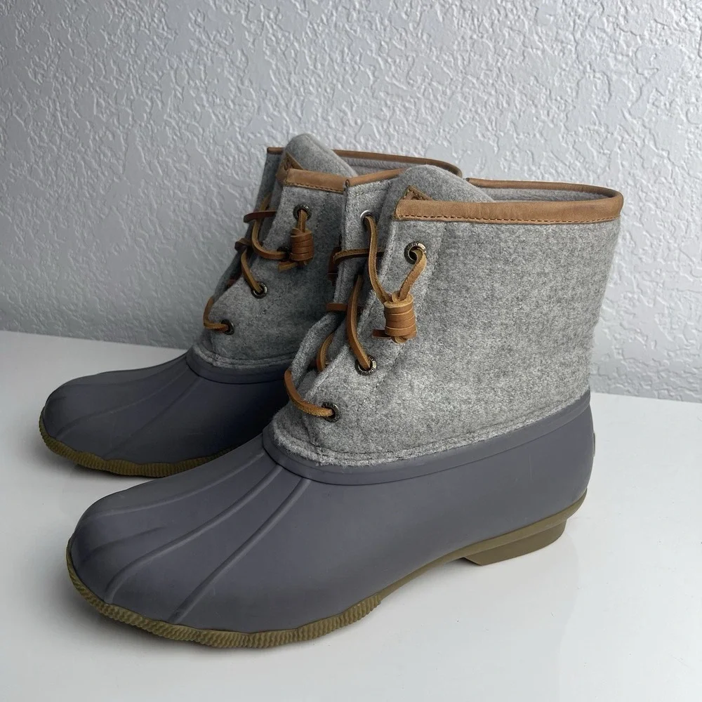 Sperry‎ Women's Saltwater Wool Embossed Duck Boots Thinsulate STS83688 sz 7.5